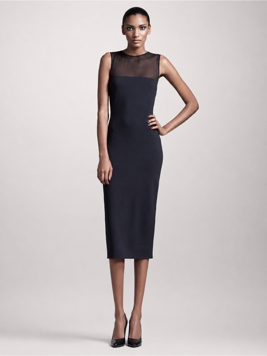 The Row Dresses & Skirts - The Row Sheer Top Classic Midi Dress in Black Size M